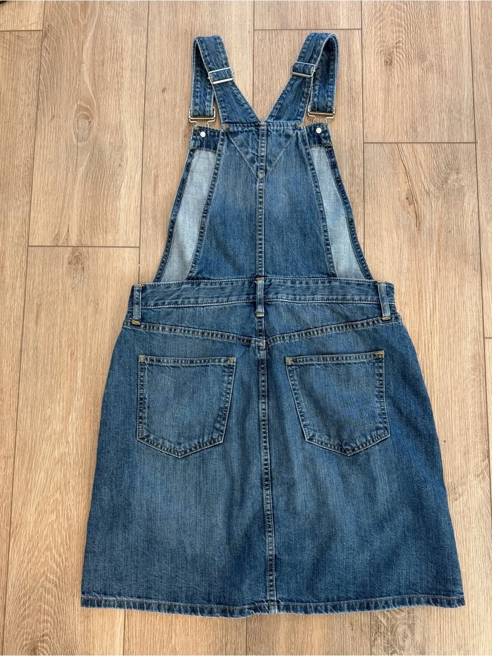 Gap Denim Button-Front Overall Dress in Medium Blue